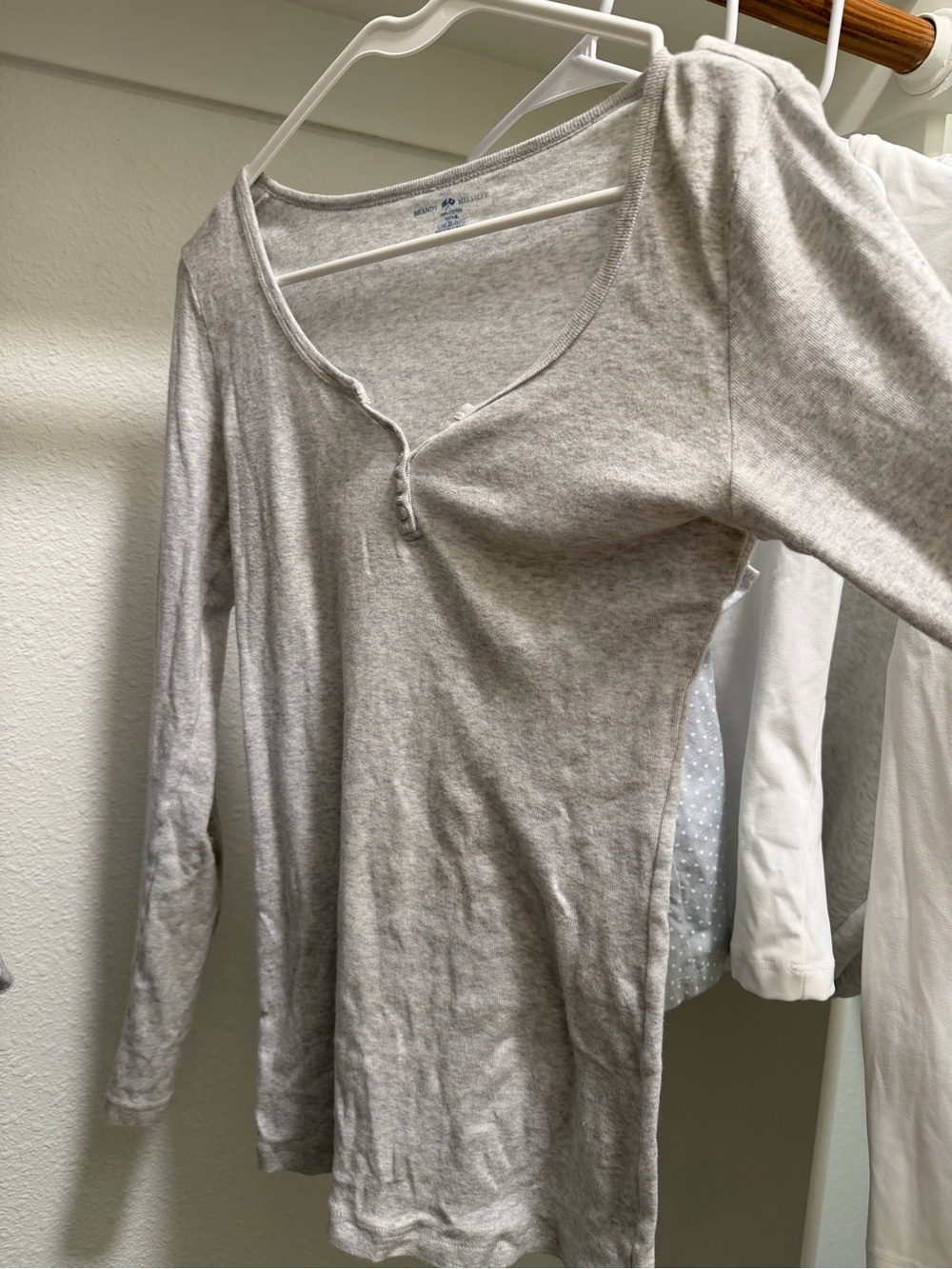 Brandy Melville light grey full length button long sleeve